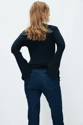 MAMA Slim Straight Ankle Jeans - Bleu denim foncé — photo 2