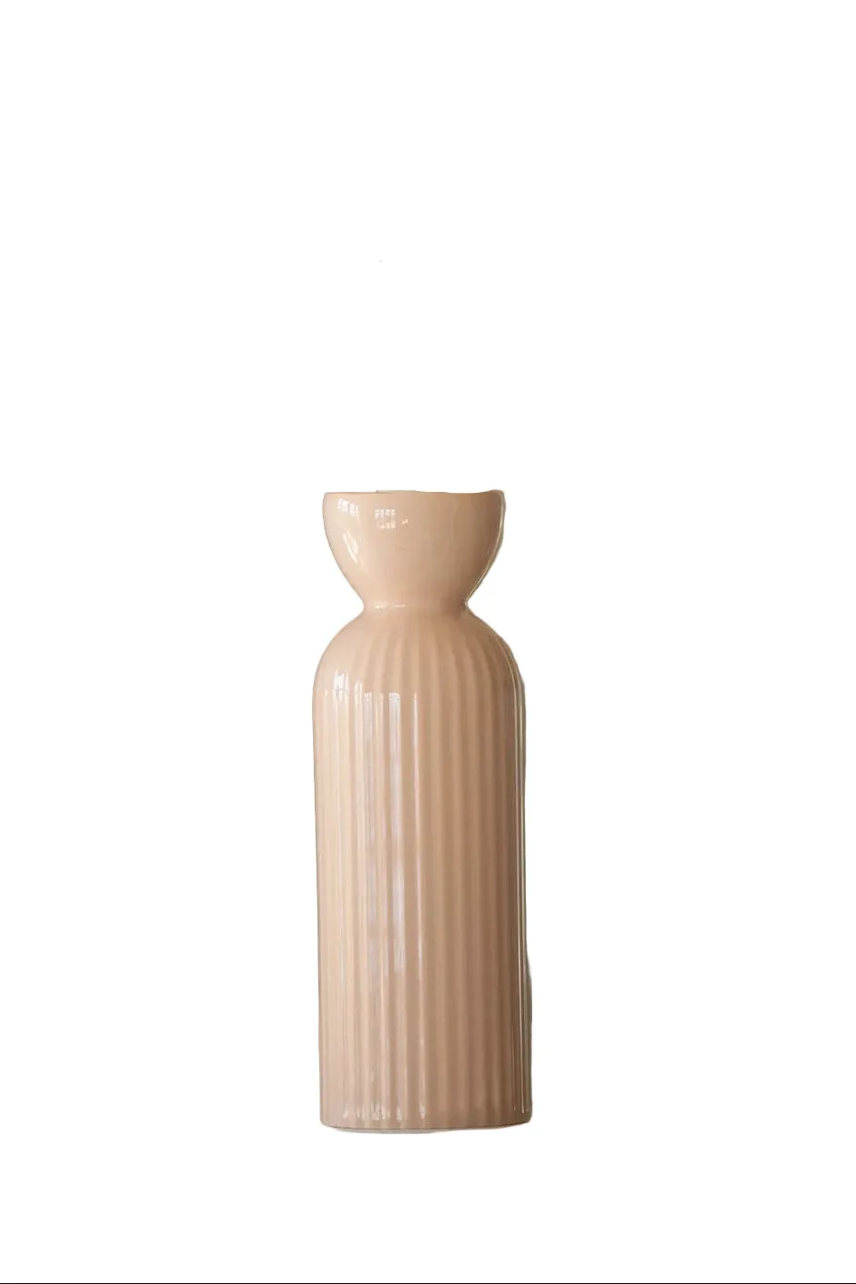 Grand bougeoir/vase Lus -  rose poudré