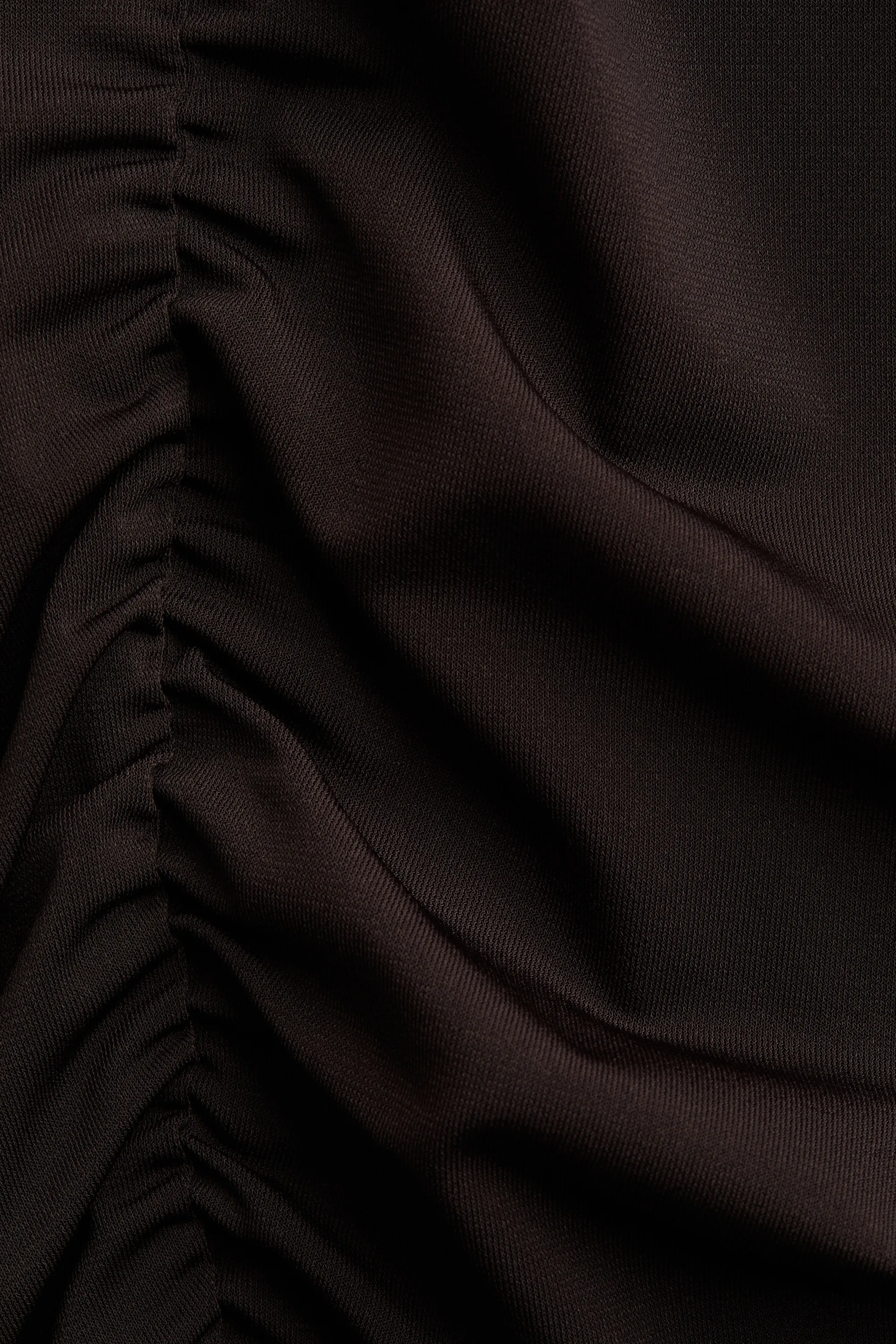 Top à effet drapé avec manches longues - Marron foncé
