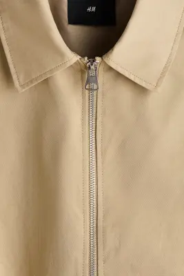 Veste en coton avec col - Beige — photo 5