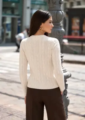 Christina Cotton Cashmere Sweater - Cream — photo 3