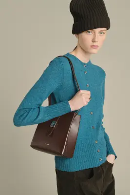 SAC BELLO MINI MARRON CHAUD FERMOIR ARGENTÉ — photo 2