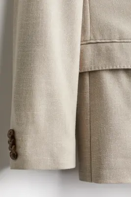Veste Regular Fit à fermeture croisée - Beige clair — photo 2
