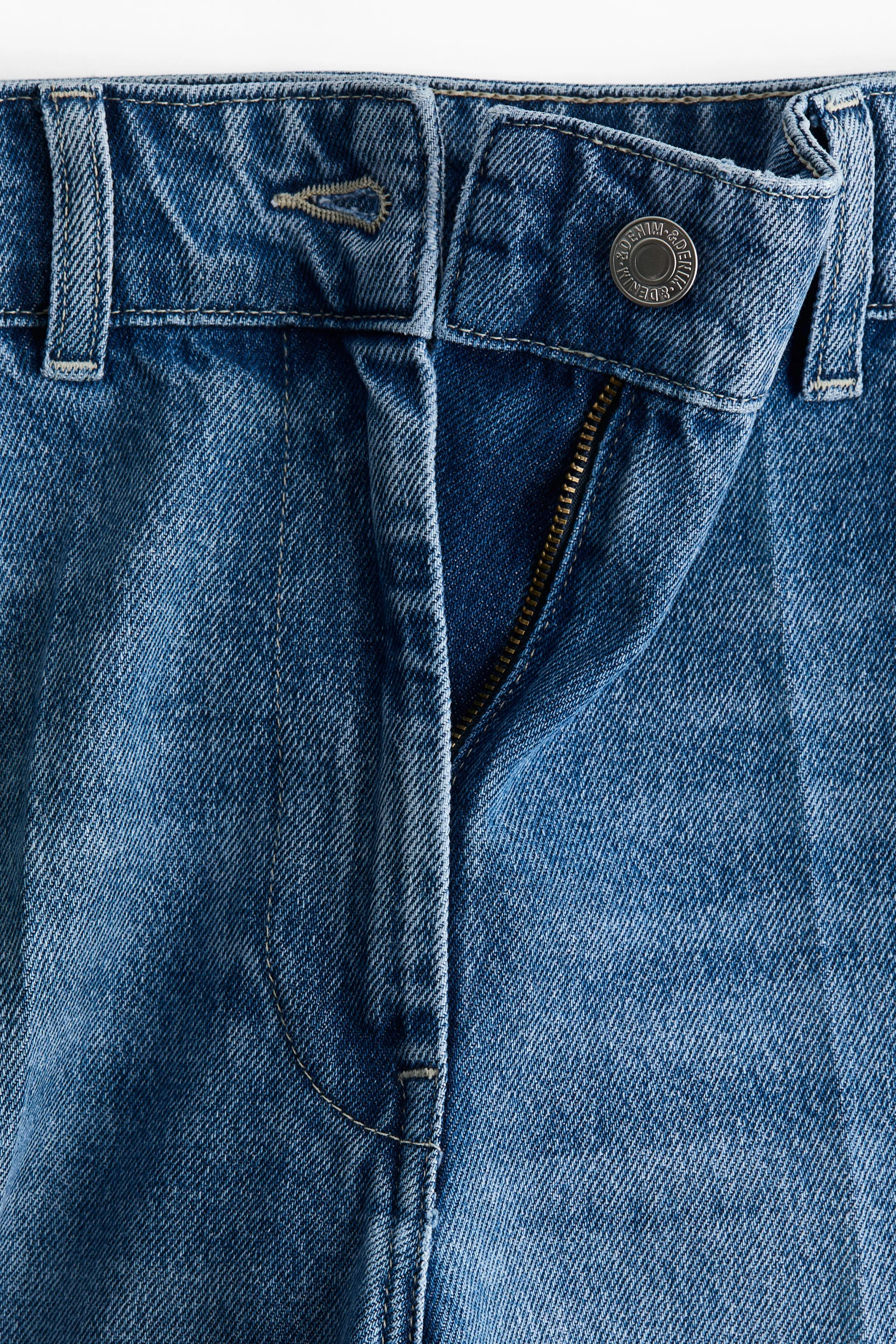 Wide High Jeans - Bleu denim