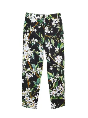 Pantalon slim fit imprimé fleuri noir vert et blanc Prix boutique $675 Taille XS — photo 3
