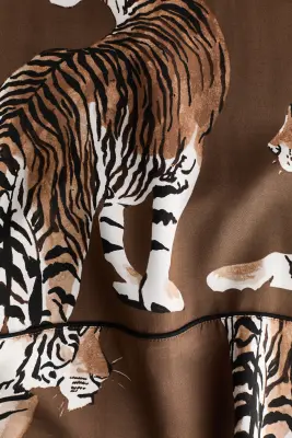 Pantalon en satin - Marron/tigres — photo 4