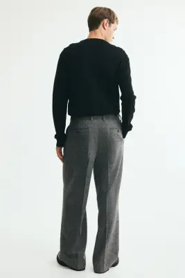 Pantalon de costume Loose Fit - Gris foncé chiné — photo 3