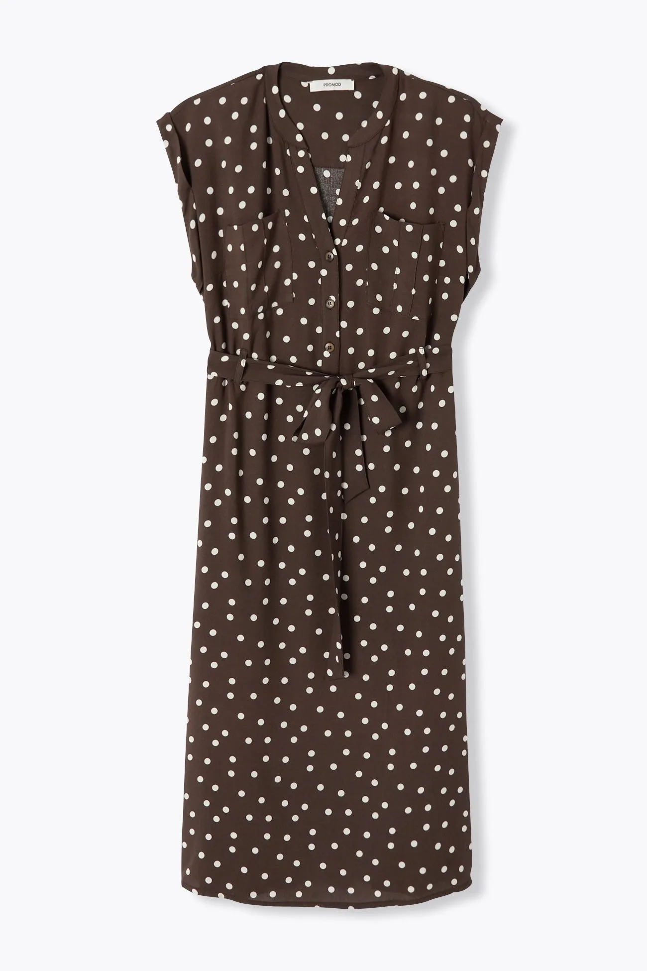Robe mi-longue ceinturée Femme