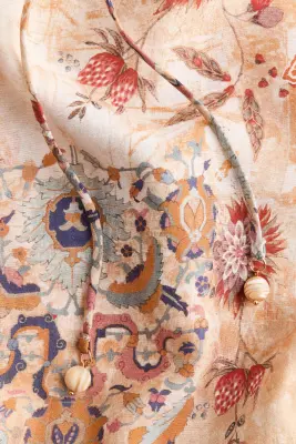 Robe avec dentelle - Beige/motif — photo 5