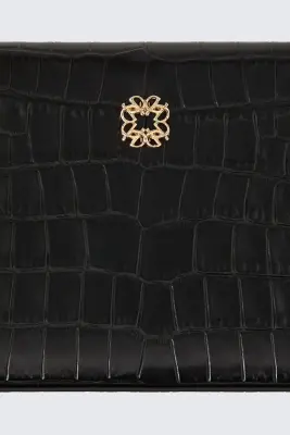 Sac porté épaule en cuir - Noir — photo 3