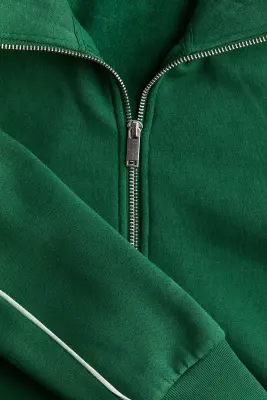 Sweat à col zippé - Vert foncé — photo 4