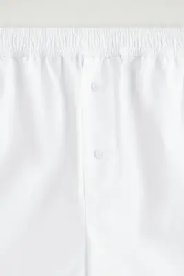 SHORT EN COTON BORDÉ DE DENTELLE - BLANC — photo 5
