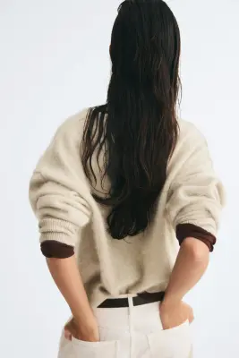 Pull en laine - Beige clair — photo 3