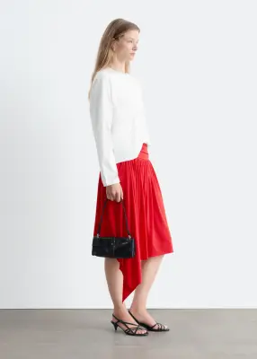 Jupe midi en jersey froncé - Rouge — photo 5