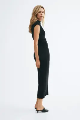 Robe sans manches avec col cheminée - Noir — photo 4