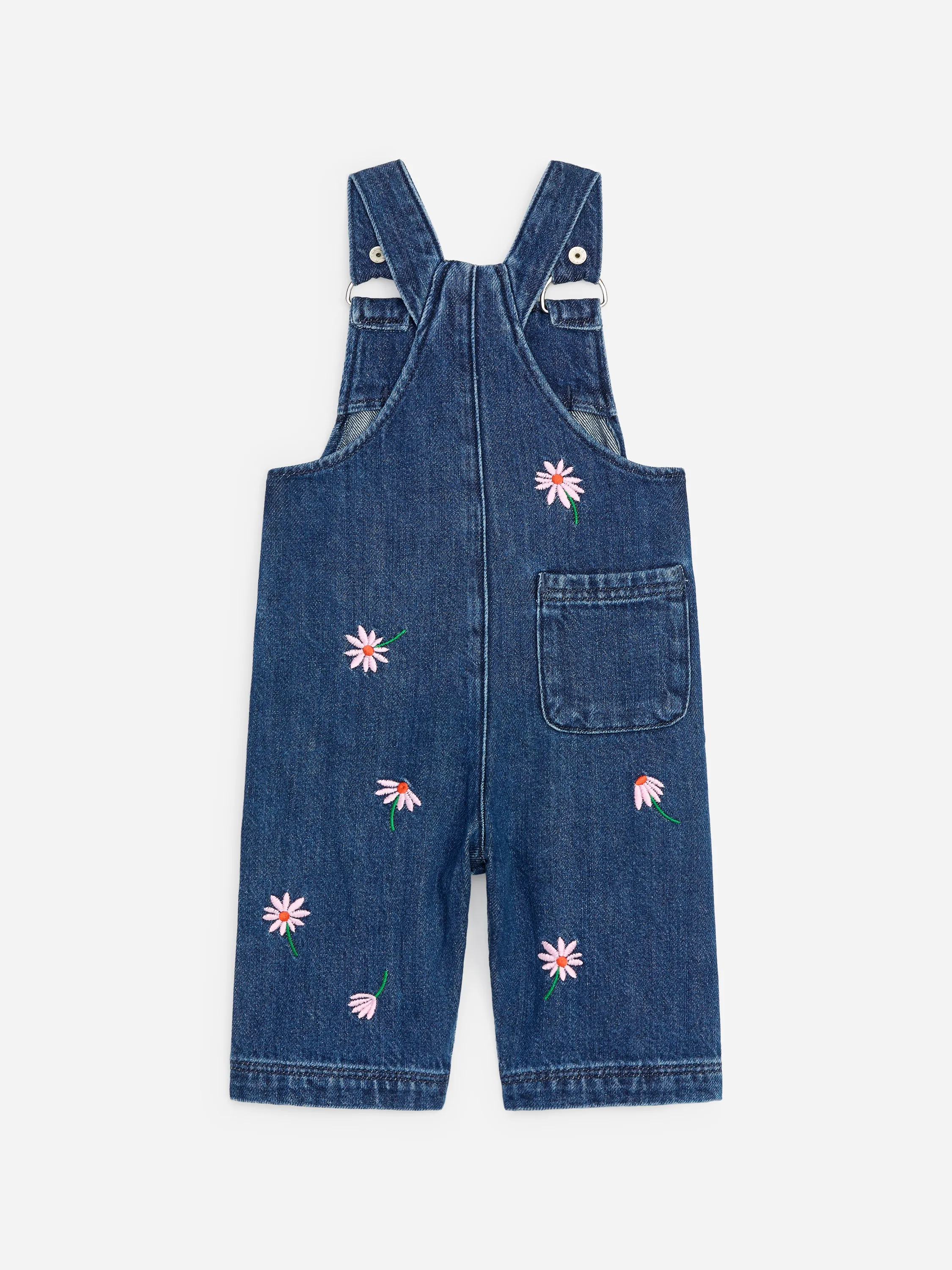 Salopette en denim brodée - Bleu moyen