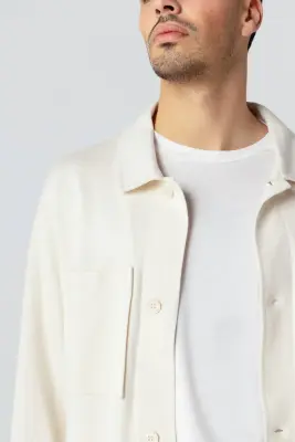Veste Crème Manches Longues en Lyocel, Tencel / Coton Organique — photo 5