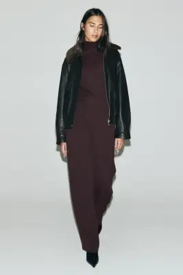 Pantalon large - Marron foncé — photo 2