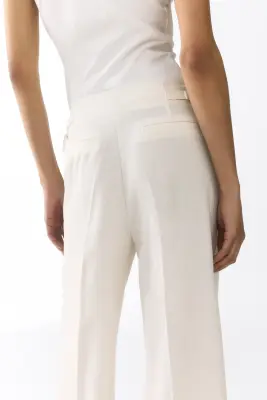 Wide tailored trousers - Crème — photo 3
