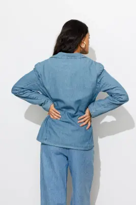 Veste de tailleur en jean — photo 4