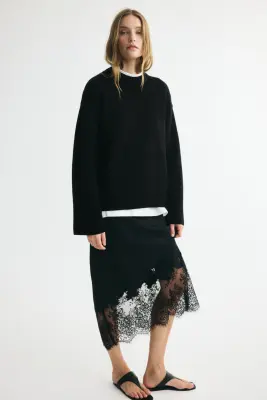 Pull en cachemire mélangé - Noir — photo 2