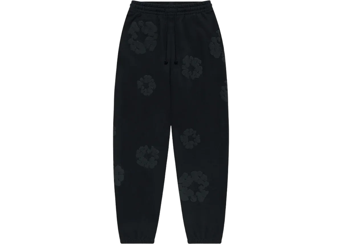 Denim Tears Cotton Wreath Sweatpants Black Monochrome