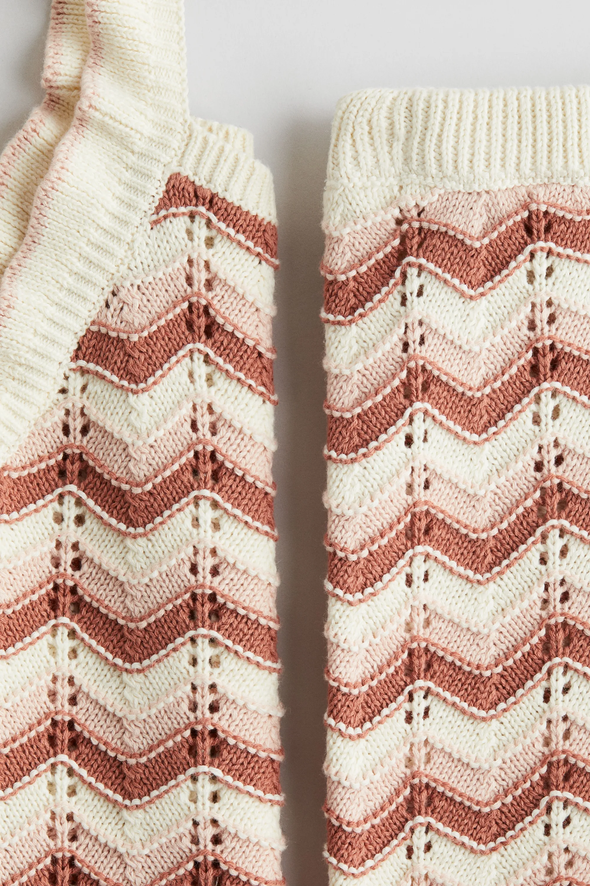 Ensemble 2 pièces en maille pointelle de coton - Blanc/rose ancien foncé