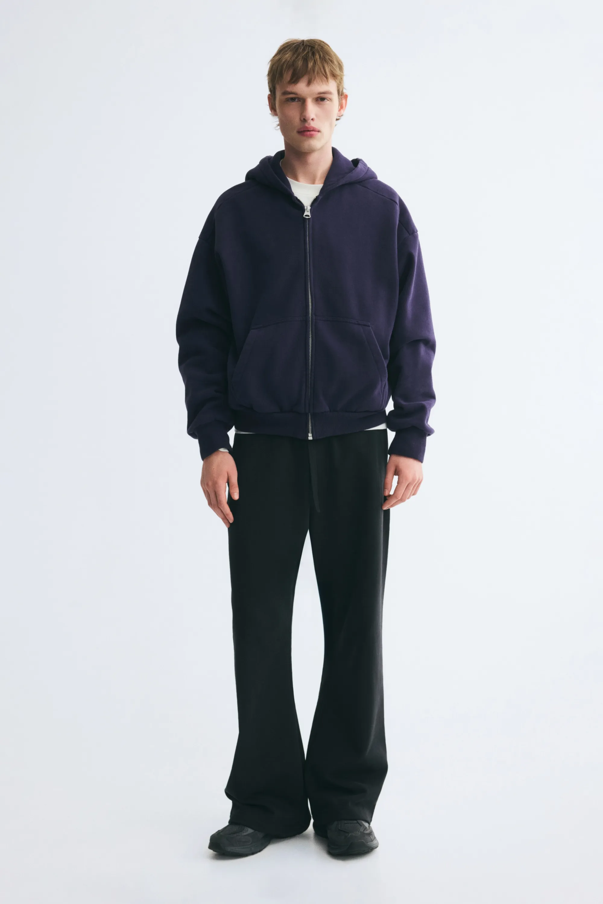 Veste à capuche zippée Oversized Fit - Bleu foncé