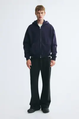 Veste à capuche zippée Oversized Fit - Bleu foncé — photo 1