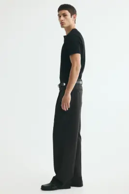 Pantalon de costume Relaxed Fit - Noir/rayures tennis — photo 3
