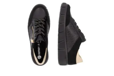 Baskets Remonte D1T00-03 Noires - Lacets Grande Pointure Femme — photo 4