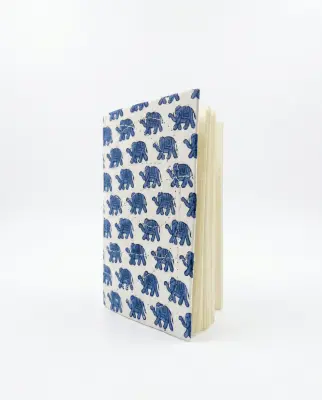 Carnet Indira - Motif Éléphant Bleu – Mamamushi Studio — photo 1