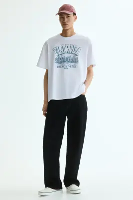 T-shirt imprimé Relaxed Fit - Blanc/Florida — photo 1