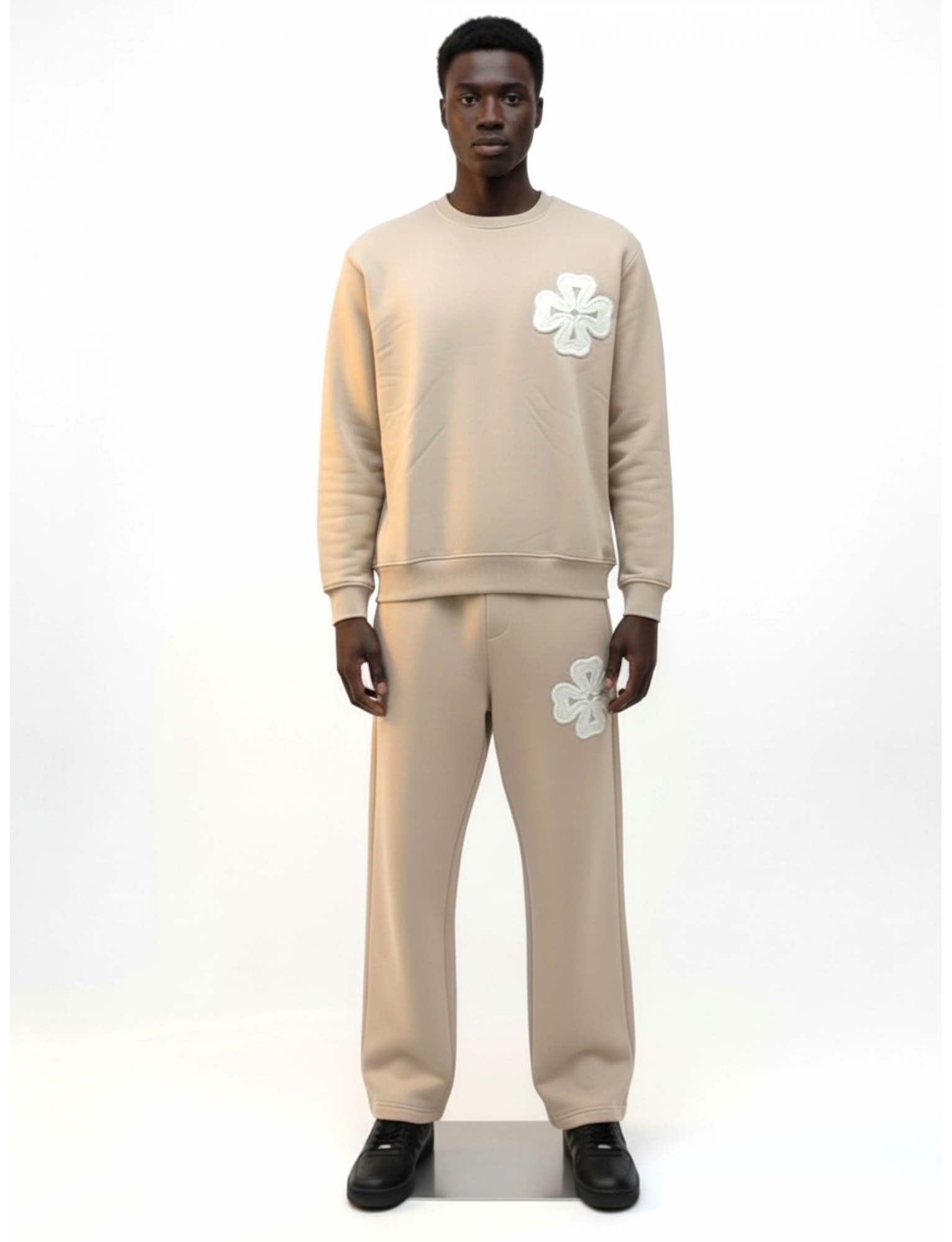 Ensemble Molleton Trèfle beige