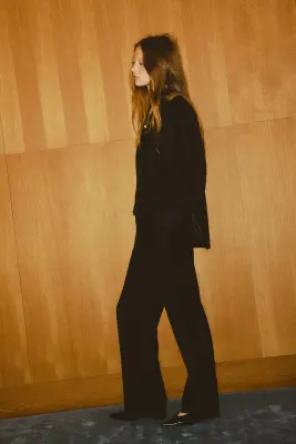 Pantalon chic en laine mélangée - Noir — photo 3