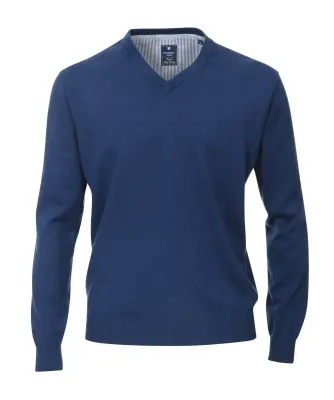 REDMOND PULL COL V COTON Bleu ciel — photo 2