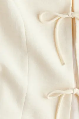 Gilet sans manches avec détails à nouer - Crème — photo 5