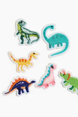 Lot de 6 mini écussons - Vert/dinosaures — photo 2