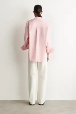 CHEMISE RAYÉE EN COTON - ROSE / RAYURES — photo 4