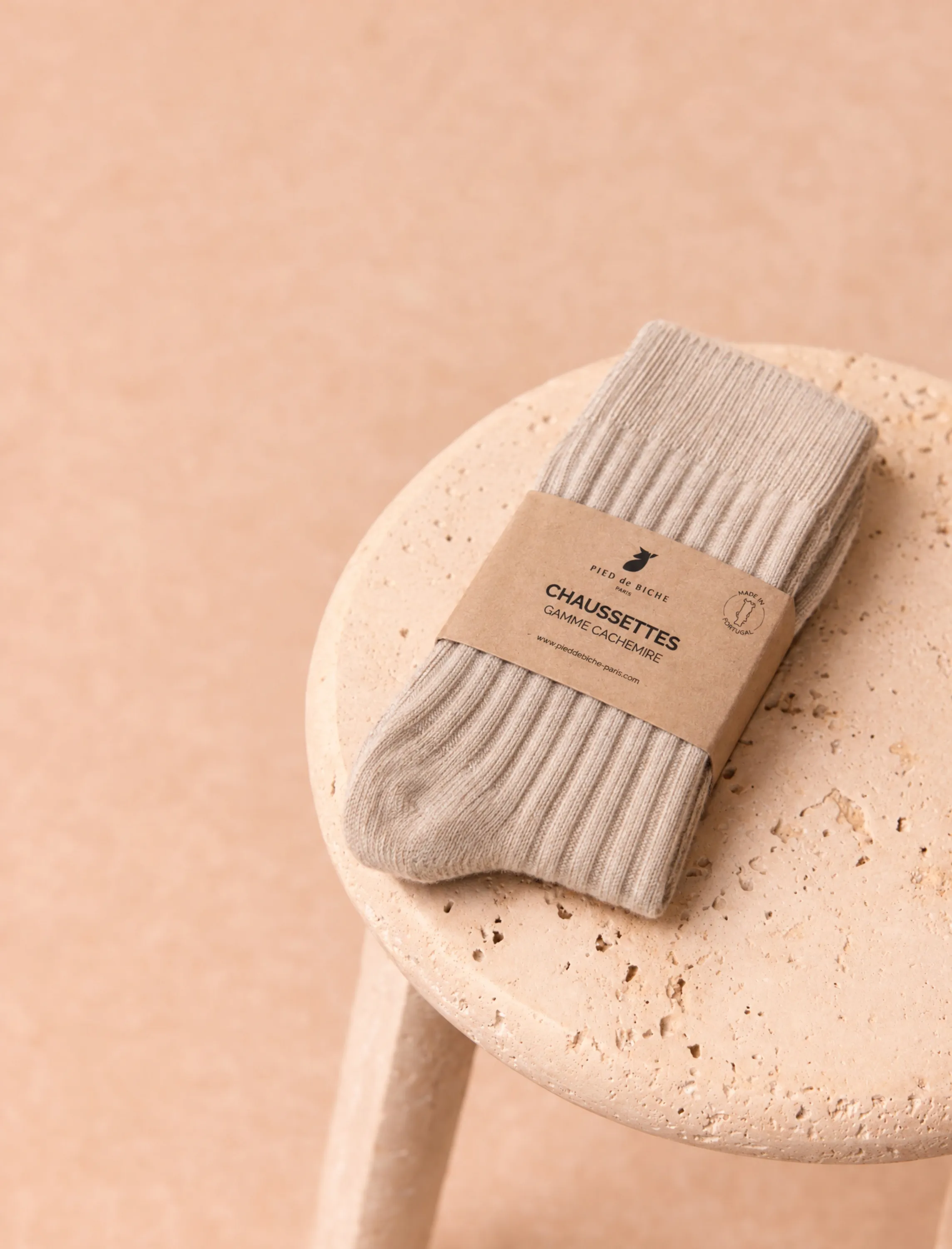 Chaussettes cachemire - Beige