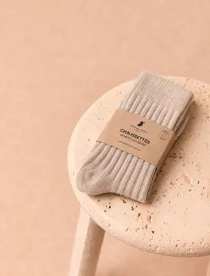 Chaussettes cachemire - Beige — photo 1