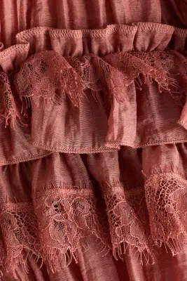 Top volanté - Rouge brique — photo 3