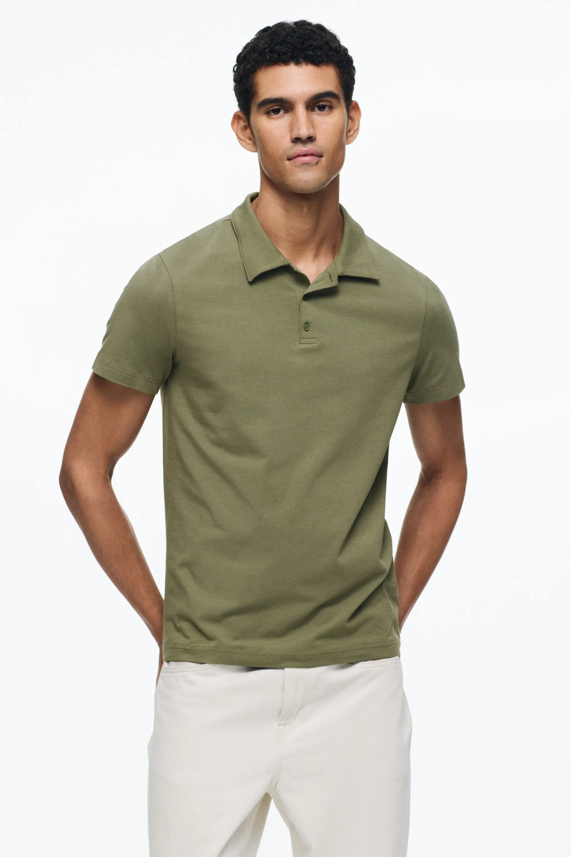 Polo Slim Fit - Vert kaki