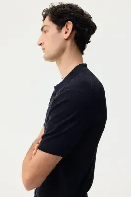 Polo Slim Fit - Bleu foncé — photo 3