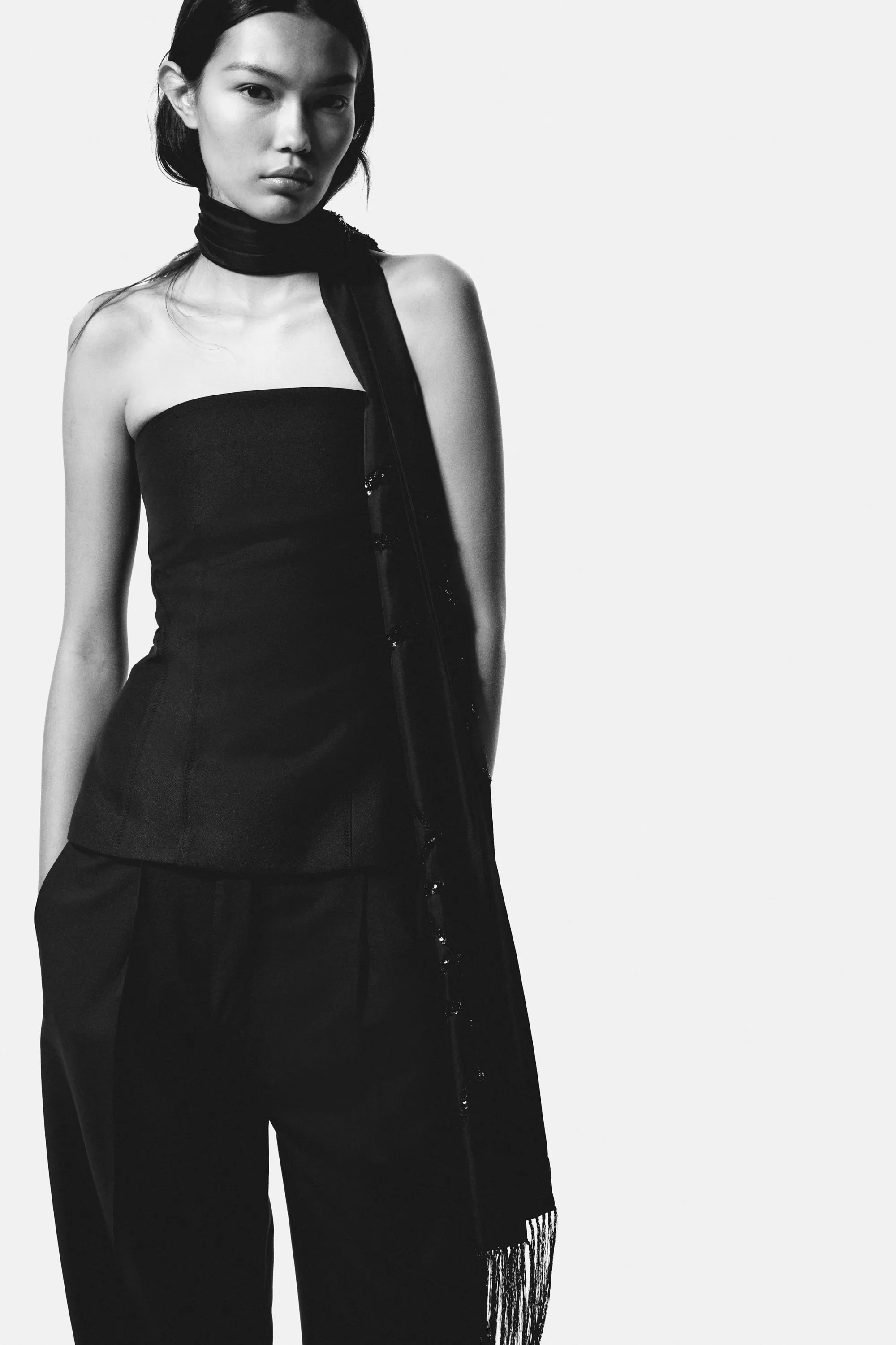 Top bandeau avec dos ouvert - Noir