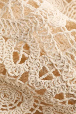 Robe en coton façon crochet - Beige clair — photo 4