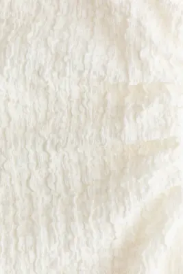 Robe froissée avec encolure bateau - Crème — photo 4