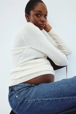 MAMA Wide Low Jeans - Bleu denim — photo 3