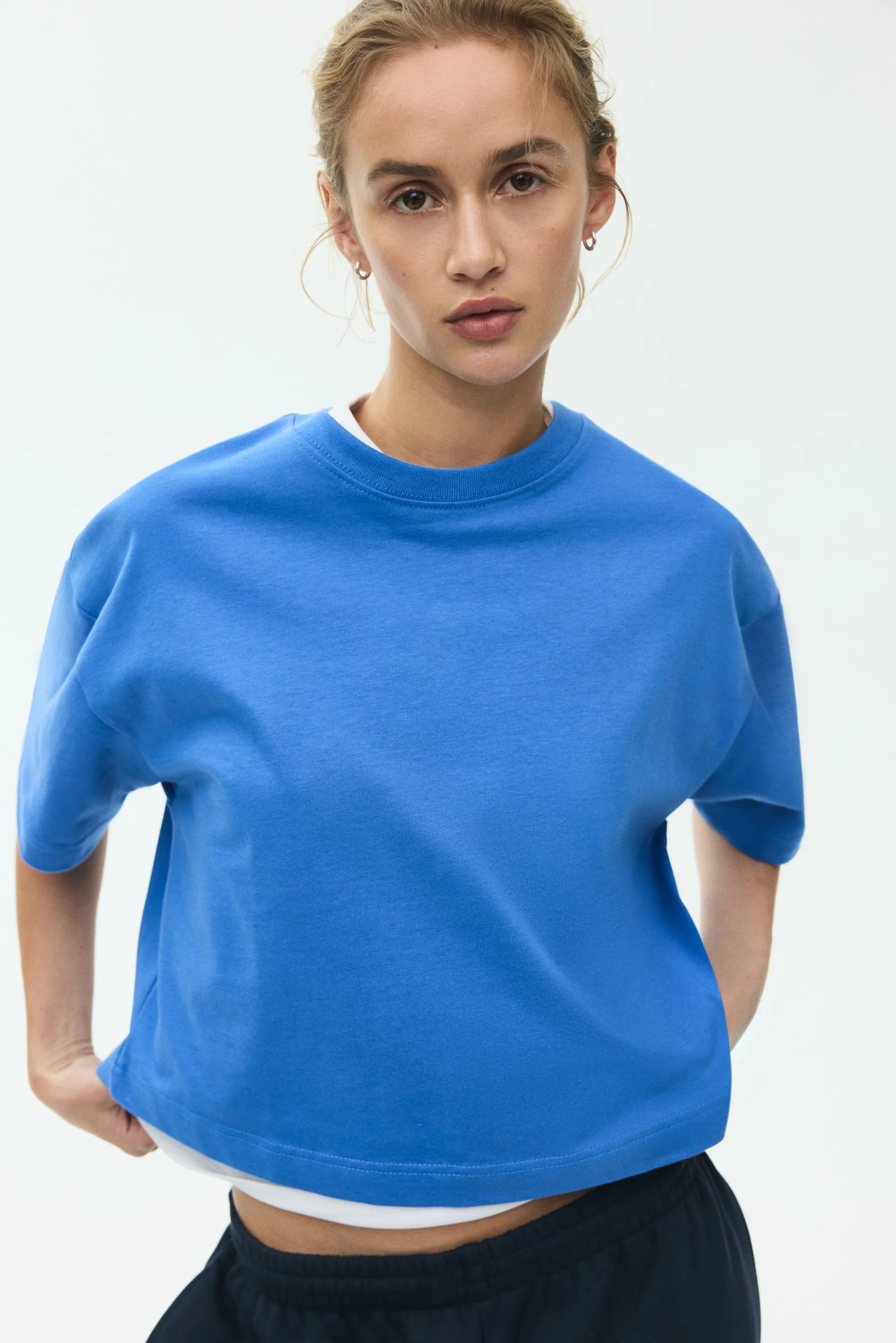 T-shirt boxy - Bleu vif