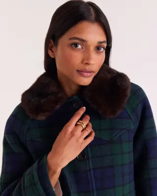 Manteau Trixie tartan bleu et vert — photo 4